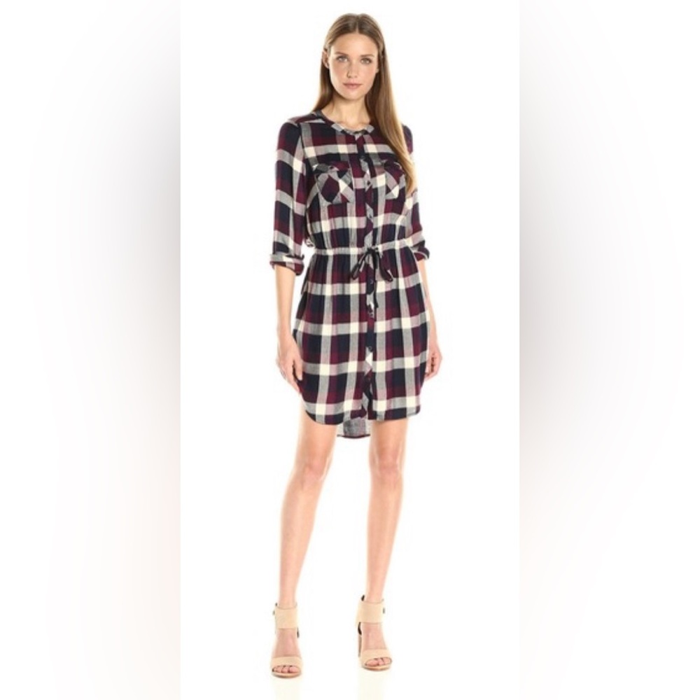 Lucky Brand Flannel Plaid Shirt Dress, size M